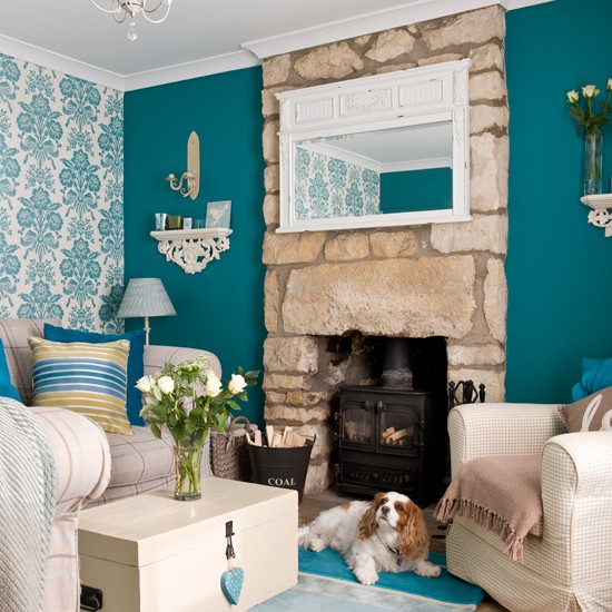 Teal-Country-Living-Room-Beautiful-Homes-Housetohome
