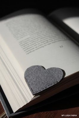 Felt heart bookmark
