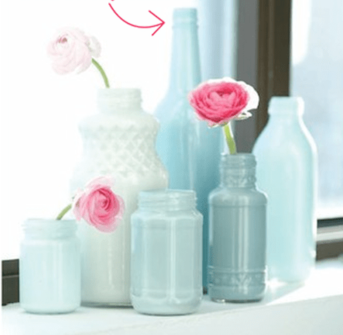 Painted milk bottles