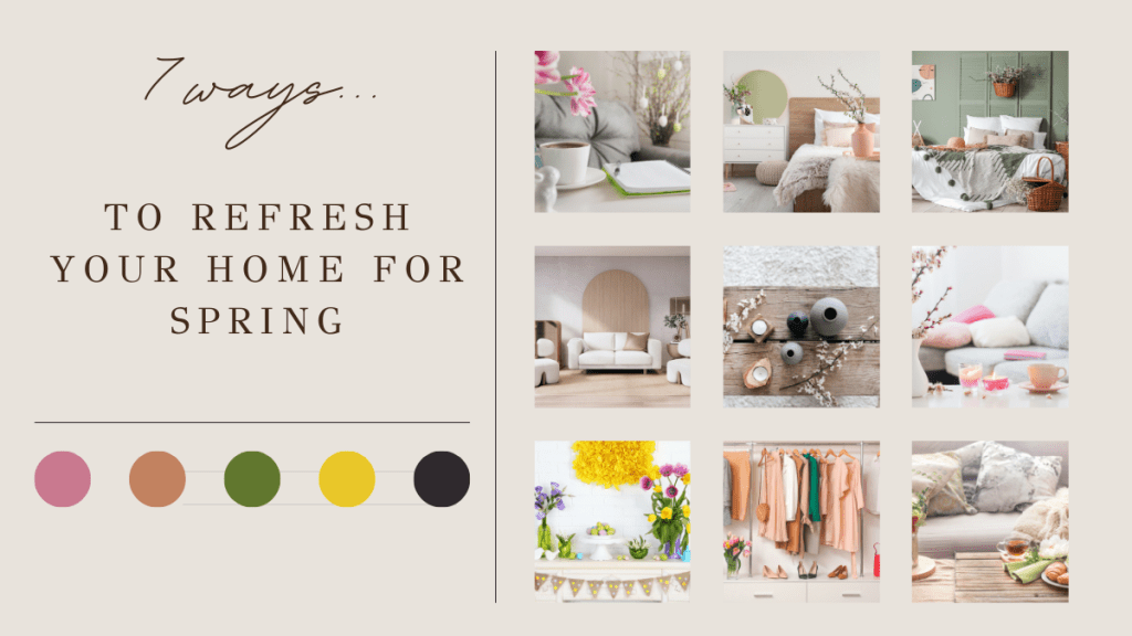 Blog post featured image showcasing lots of spring themed interiors